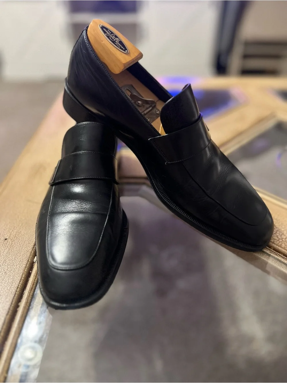 Gucci Black Leather Men’s Loafers 9D